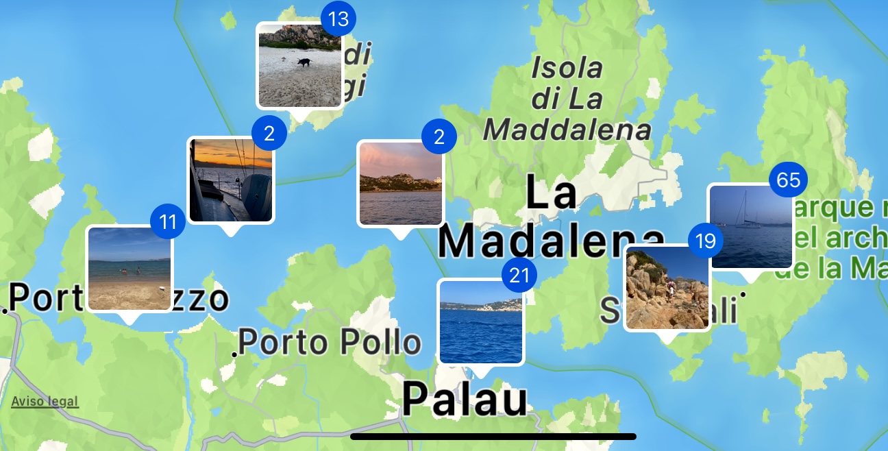 Mapa del Archipiélago de la Maddalena